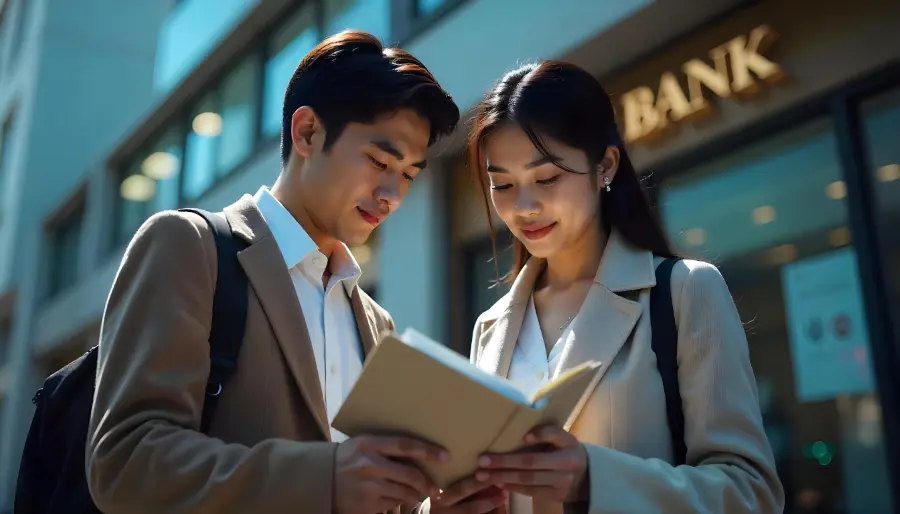 Sepasang suami istri sedang melihat catatan gaji untuk pengajuan joint income KPR