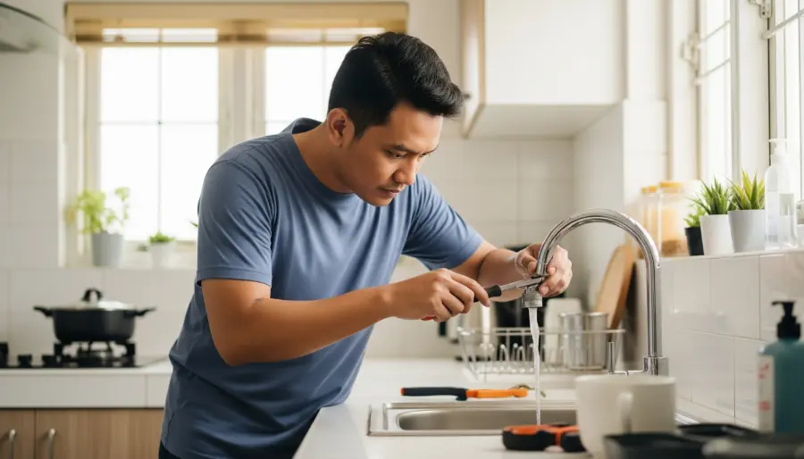 DIY perbaikan rumah keran yang bocor